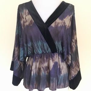 Kimono Blue Watercolors Blouse